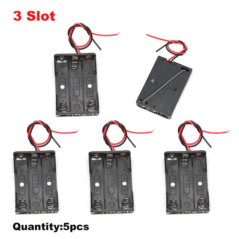 

5 шт. 1/2/3/4 слота для батареек AAA 1,5 В 3 В 4,5 В 6 В Бокс Держатель батареек AAA Выводы 1 2 3 4 слота порт 1xAAA 2XAAA 3XAAA 4XAAA 3 Slots 5pcs