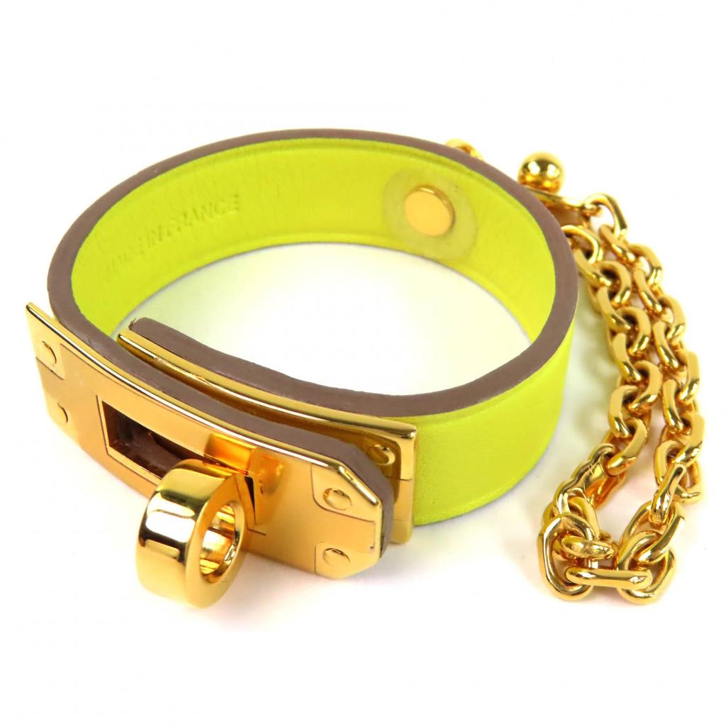 Pristine HERMES Kelly Leather Glove Holder yellow leather Women Used