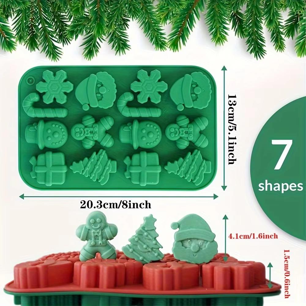 Silicone Christmas Chocolate Molds Snowflake Xmas Tree Gingerbread Man Candy Cookie Moulds DIY Baking Tool New Year Cake Decor