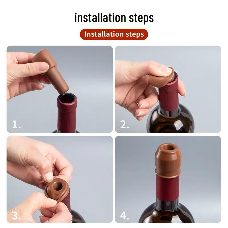Rotwein Flaschenverschluss: Weiche Silikon-Doppeldichtung Staubabdeckung