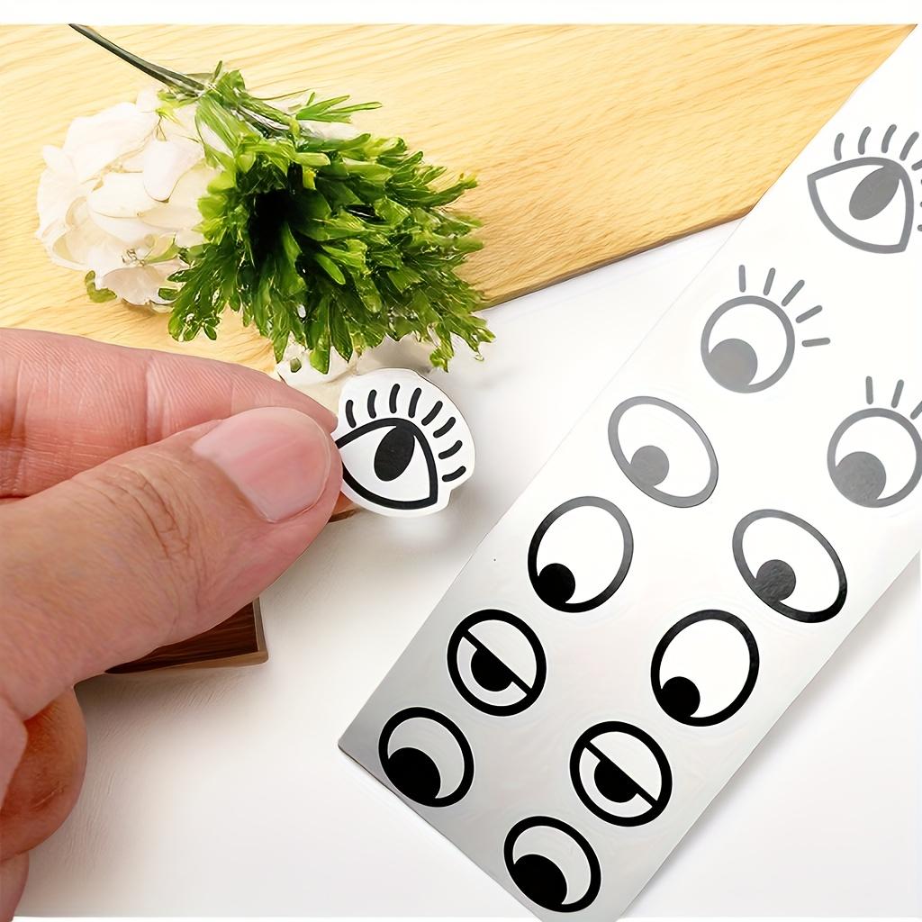 1000 Pcs/Roll Self-Adhesive Eye Patches Reusable Mini Eye-Shaped DIY Stickers Gift-Wrapped Black & White Design Party Decoration