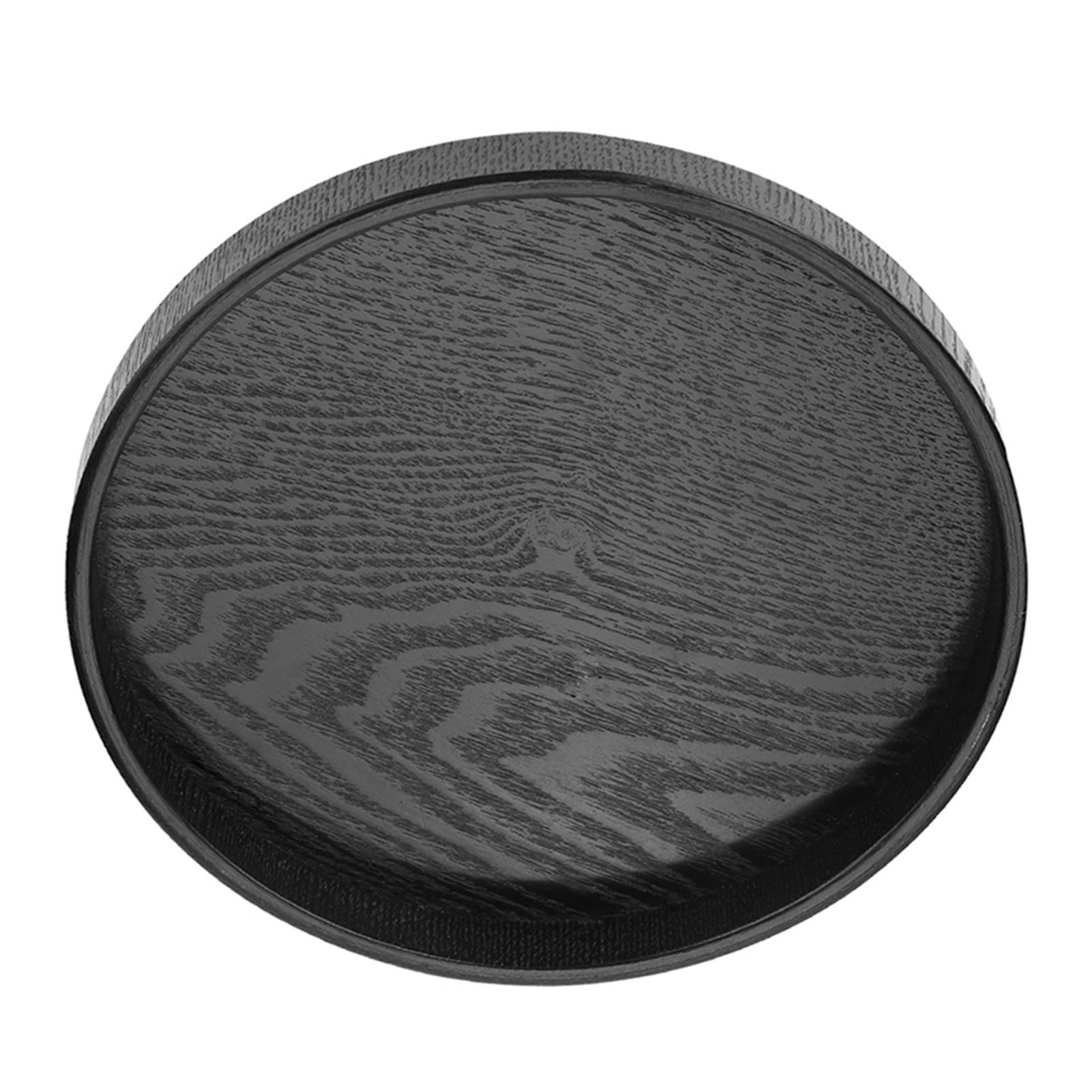 Круглая форма Массив дерева Чай Кофе Закуски Еда Поднос для сервировки Блюдо Ресторанные подносы 30cm