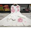 Beautiful White Pure Cotton Kurti Pant Dupatta Set Indian Designer Kurta Set