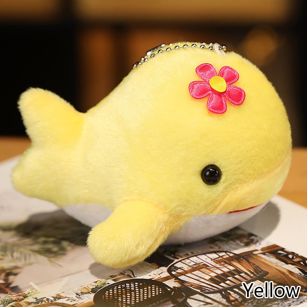 Dolphin Plush Toy with Flower Cute Ocean Fish Toys Key Chain Pendant Gifts for Children Kids Toy Wedding Gifts
