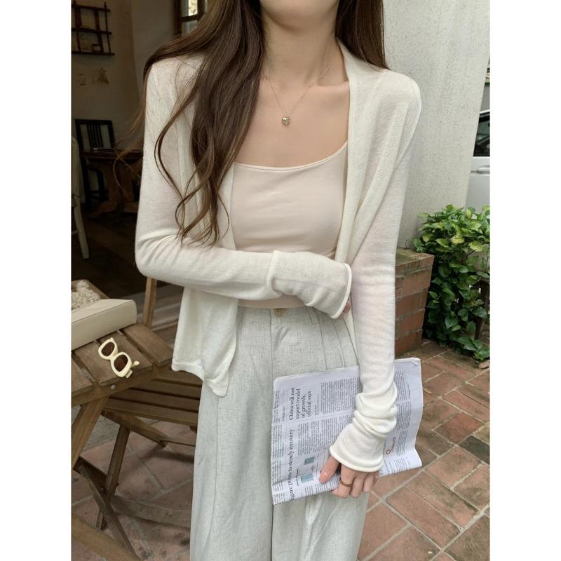 

Womens Solid Color Long Sleeve Knit Cardigan L абрикосовый