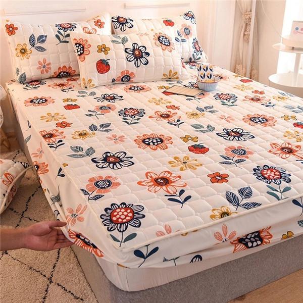 Bed Sheets Fitted Sheet Print Thicken Mattress Cover for Bed Bedspread Non-slip Bed Pad Protecotr Cover Bed Mat Cover No Pillowcase