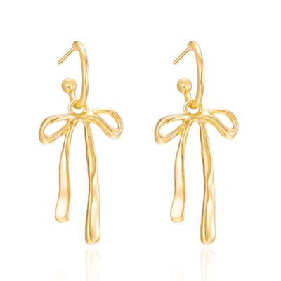 Earrings Bow Tassel Drop Earrings Temperament Simplicity Golden Creativity  Accessories