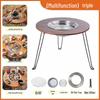 Outdoor Foldable BBQ Grill with Fire Pit Table Set