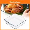 Square Glass Roaster Baking Pan Microwave Grilled Fish Plate Cooking Container