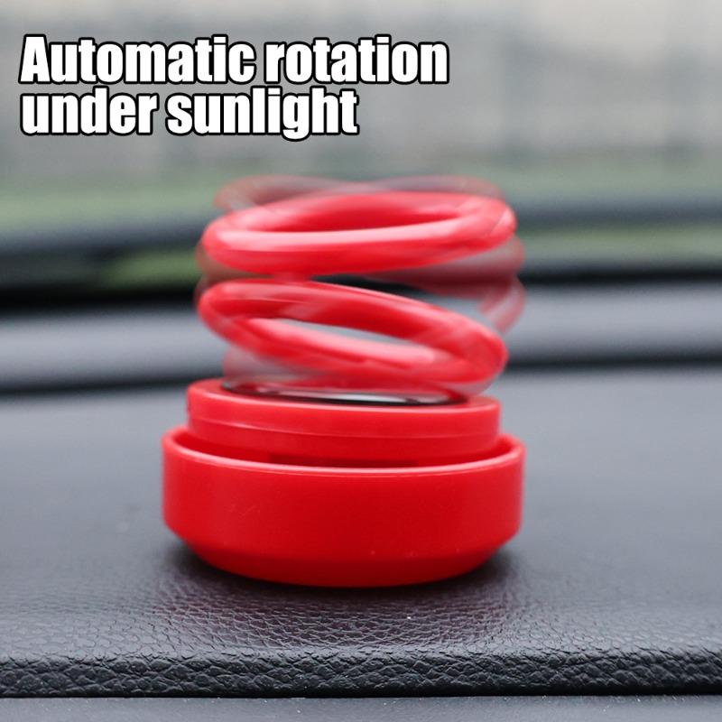 Car Solar Powered Air Freshener Ornament RV Truck Rotating Dual-ring Vision Levitation Aromatherapy with Wooden Fragrance Tablet