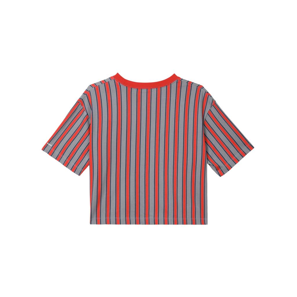 Jordan Paris Saint-Germain Striped Print Short Sleeve T-Shirt Women Tops Red DM4999-090