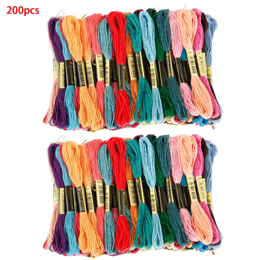 447/200/100 Farben Kreuzstich Baumwolle Stickgarn Stickgarn Nähknäuel Handwerk Mischfarben Kreuzstich DIY Garn Handwerk