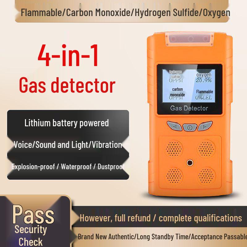 Handheld Four-in-One Gas Detector for Combustible, Oxygen, Industrial, and Tunnel Safety
