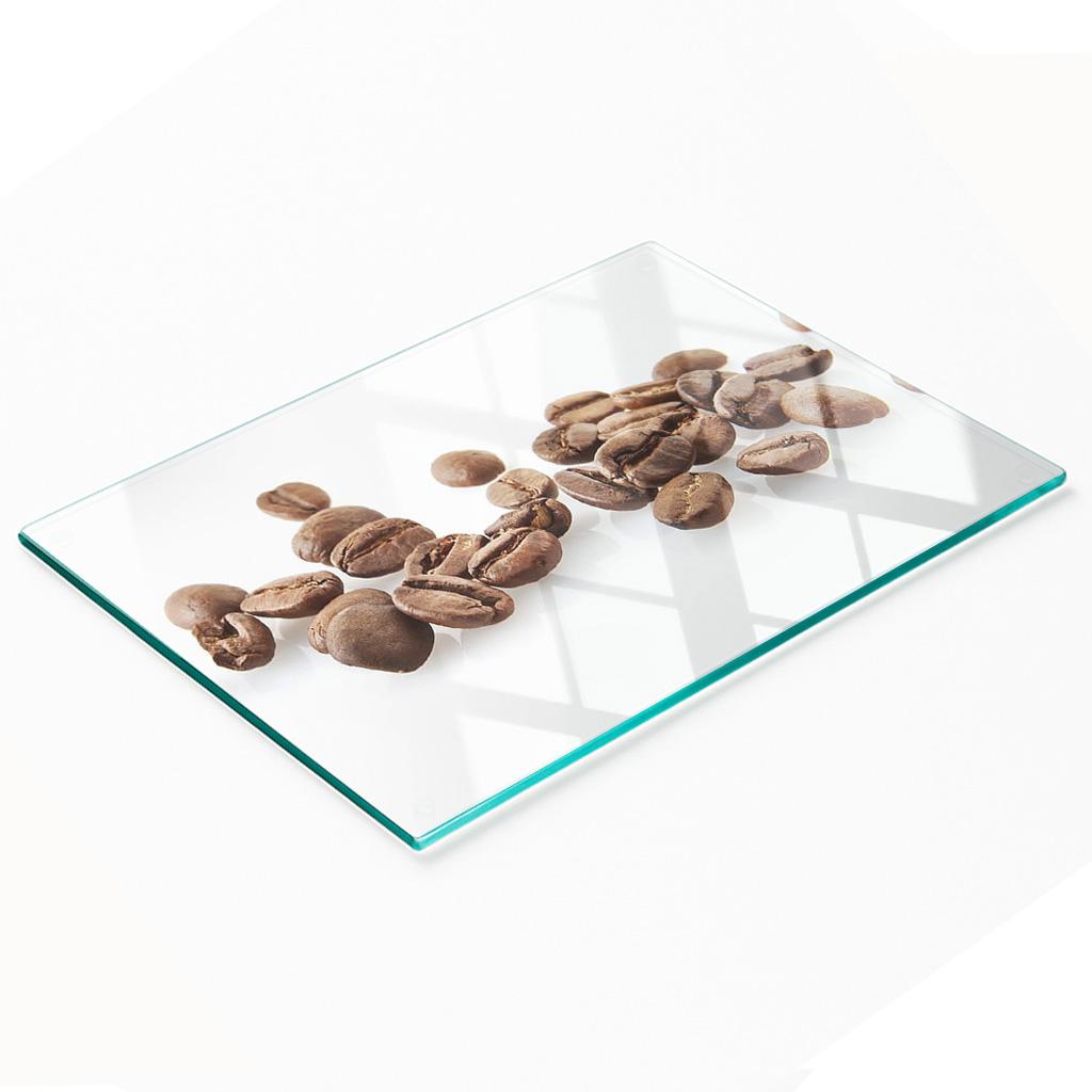 Durable and Stylish Glass Kitchen Board with Coffee Bean Pattern 80x52 Cm