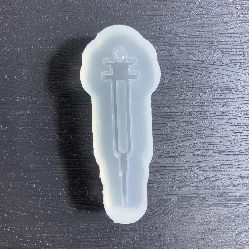 Needle Tubing Ornament Resin Casting Silicone Mold Woman Keychain Decorative Pendant Quicksand Mold for  Crafts