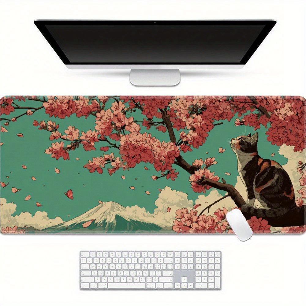 Office Desk Mouse Pad Gaming Desk Mat Smooth Cloth Surface Anti Slip Rubber Base for PC Laptop Keyboard Office Desk Setup Desk P 400x800x2mm