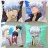 Classic Anime Gintama Cushion Cover Soft  EasyWash Pillow Case  Versatile for Couch Bed Travel and Office