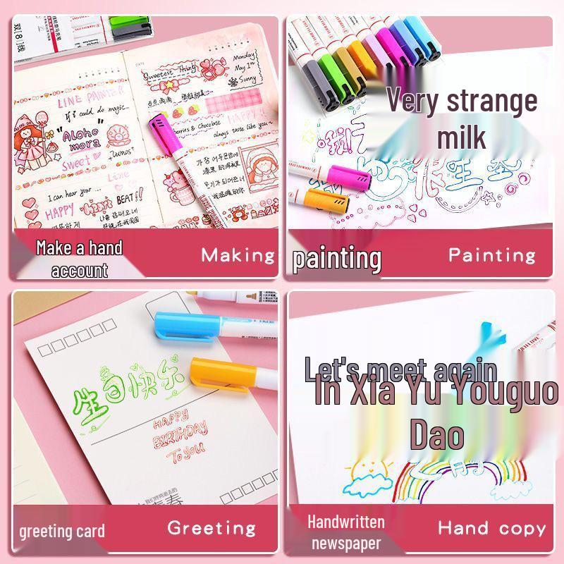 Dual-Outline Sandwich Glitter Highlighter for Journals and Handmade Drawings