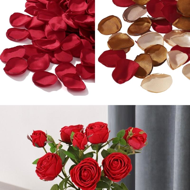 200Pcs Artificial Rose Petal Multipurpose Realistic Cloth Flower Petal for Holiday Party Decoration Wedding Supplies