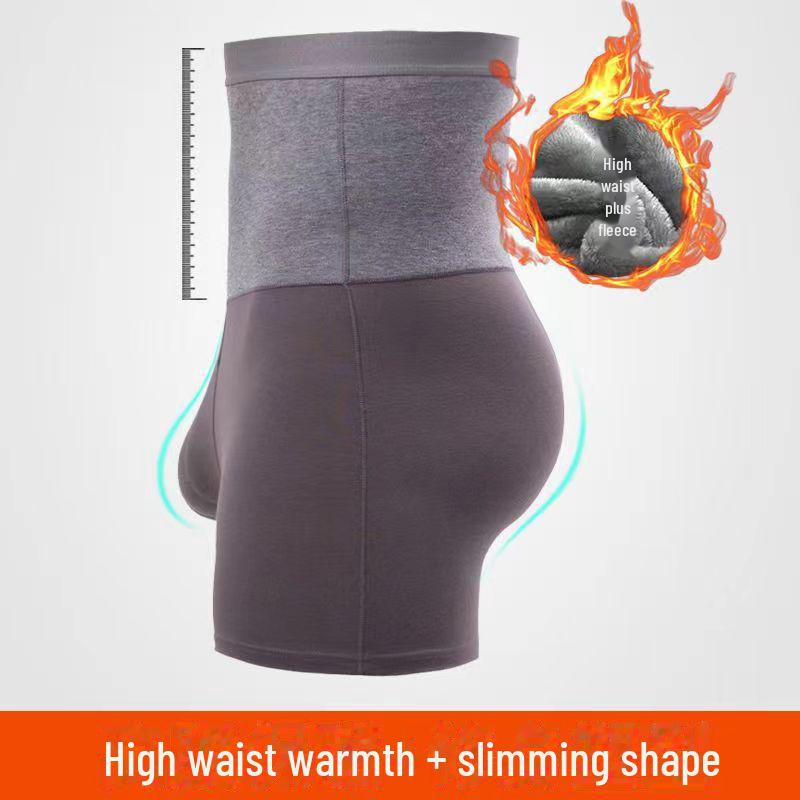 Męskie bokserki zimowe z aksamitu o wysokim stanie w dużych rozmiarach dla mężczyzn w średnim i starszym wieku