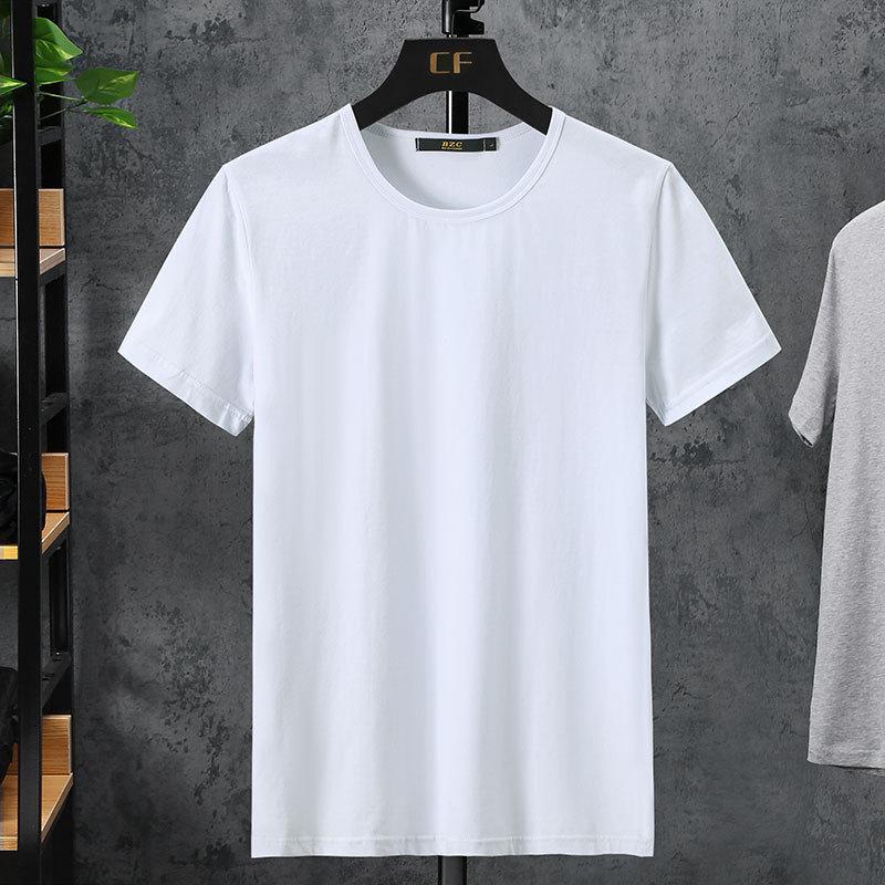 Men's Plus Size Casual Solid Color Short Sleeve Cotton T-Shirt for Team Building
