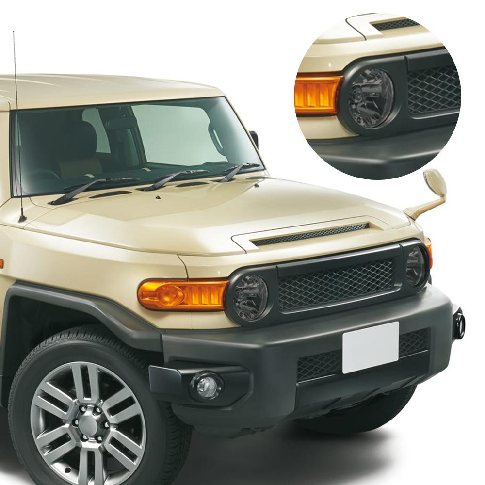 Rauchschwarz Hochglanz Vorgeschnittenes Autoscheinwerfer-Schutzfolie für Toyota FJ Cruiser 2006-2025 Kratzfestes Auto-Vinyl-Wrap-Folie