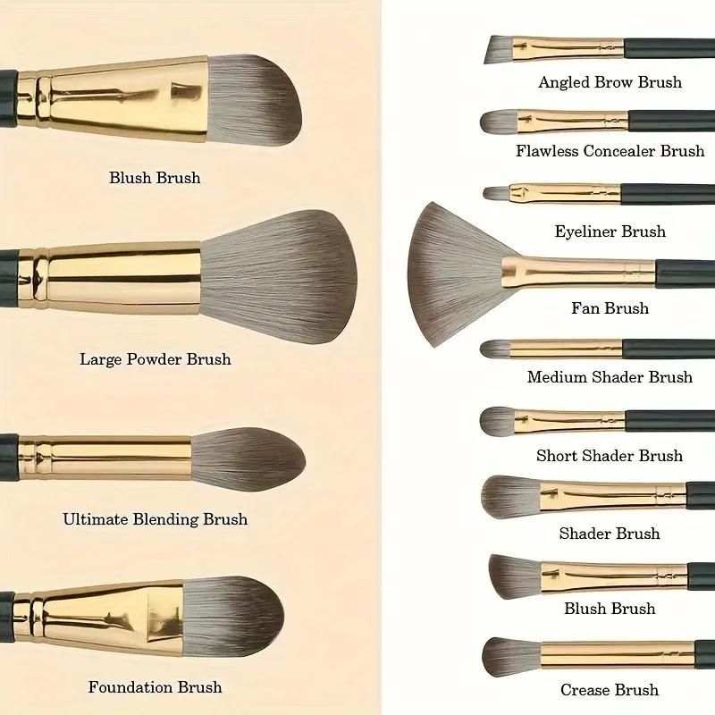 14PCS Makeup Brush Set Professional Soft Bristles Cosmetic Brushes Kit Eye Shadow Blush Foundation