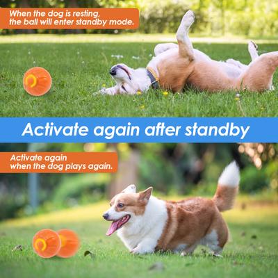 3 Pcs Smart Dog Toy Ball Automatic Interactive Pet Electronic Rolling USB Rechargeable Moving Bouncing for Puppy To Large Dog