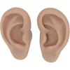 Silicone Ear Model, Flexible Left and Right Model for Ear Piercing, Silicone Body Parts, Silicone Ear Mould (Dark Skin Colour)