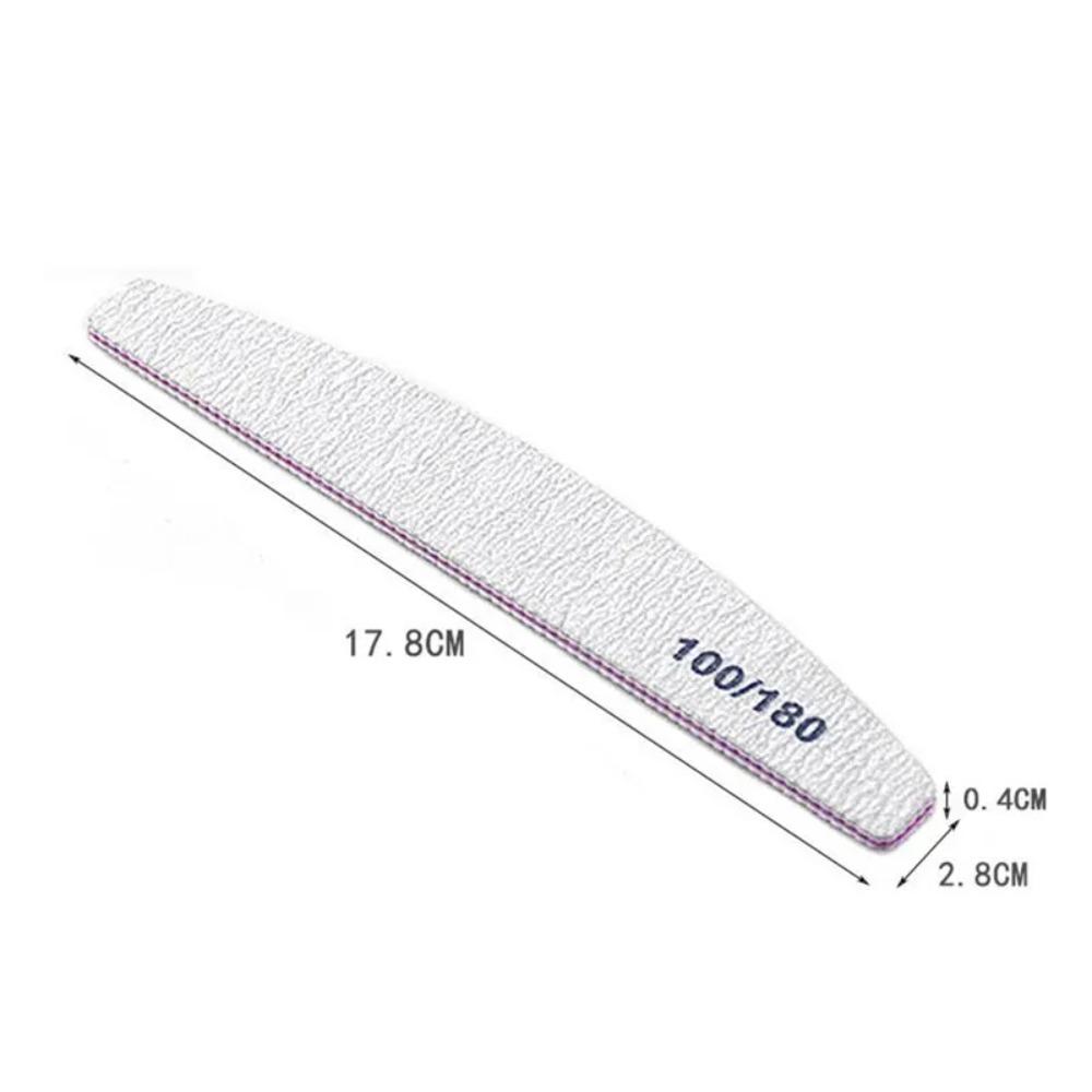 25Pcs/Lot Grey Sandpaper Nail File 100/180 Double Sided Buffer Block Polisher Pedicure Manicure Nail Art Files Nails Accesorios