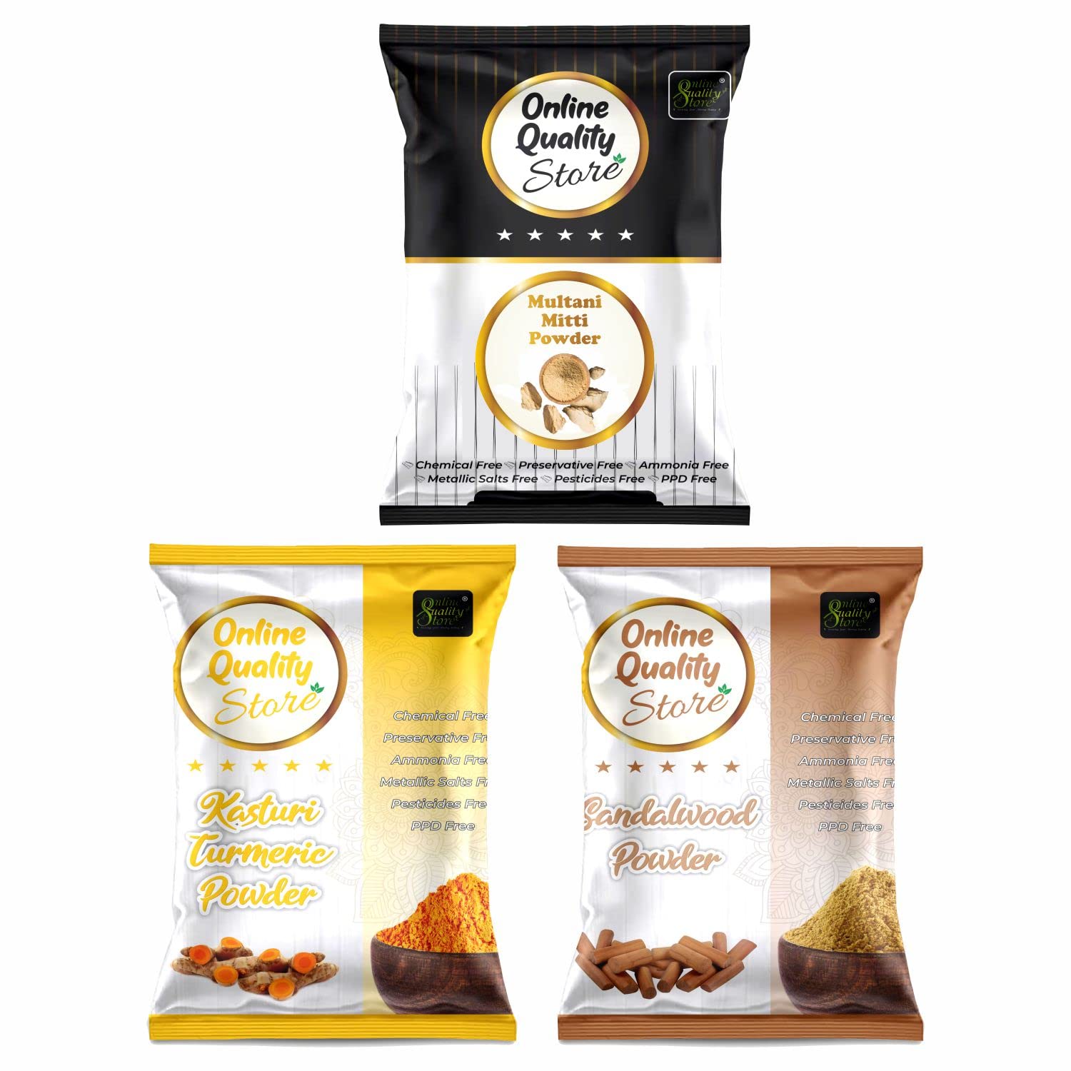 Online Quality Store Chandan Powder,sandalwood powder(100g) |Kasturi Turmeric Powder For Face Pack,kasturi manjal,wild turmeric powder(100g) |Mul