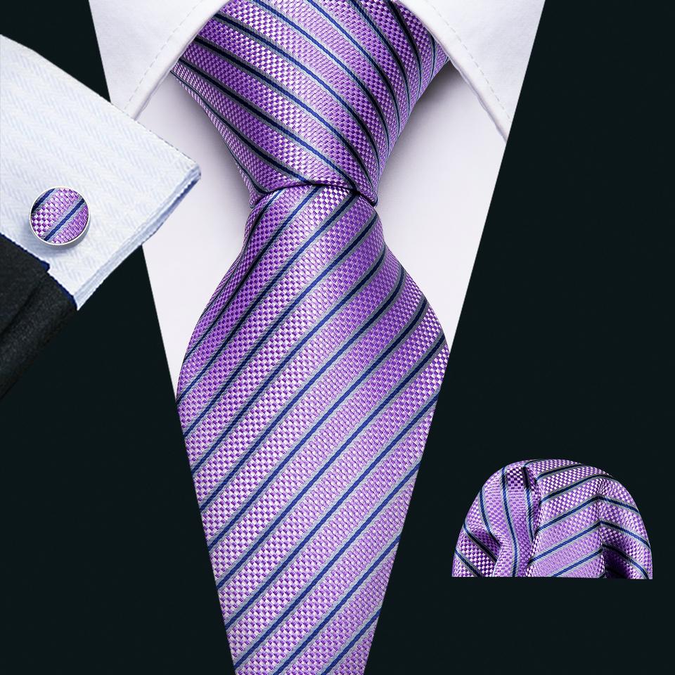 Barry.Wang Gift Ties for Men Silk Neck Tie Handkerchief Cufflinks Boutonniere Tie Clip with Gift Box