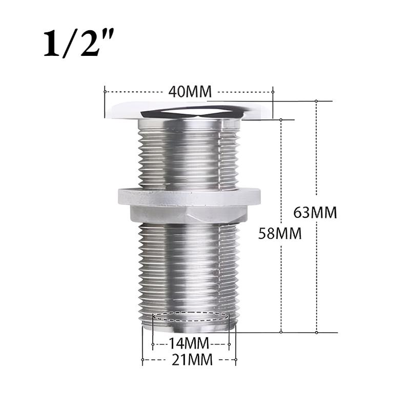316 Stainless Steel Boat Thru Hull Fitting Connector Water Outlet Drain Hose Joint Plumbing Fittings for Yachts Marine Hardware 3
