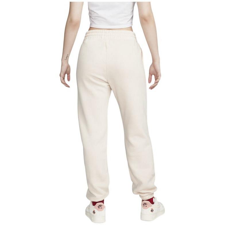 Nike Solid Color Logo Printed Pattern Elastic Waistband Fleece Lined Sweatpants Women's Ecru DV7093-219
