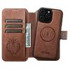 SUTENI Q-05 For iPhone 16 Pro Max Wallet Case 2 In 1 Detachable Leather Flip Phone Cover with Stand