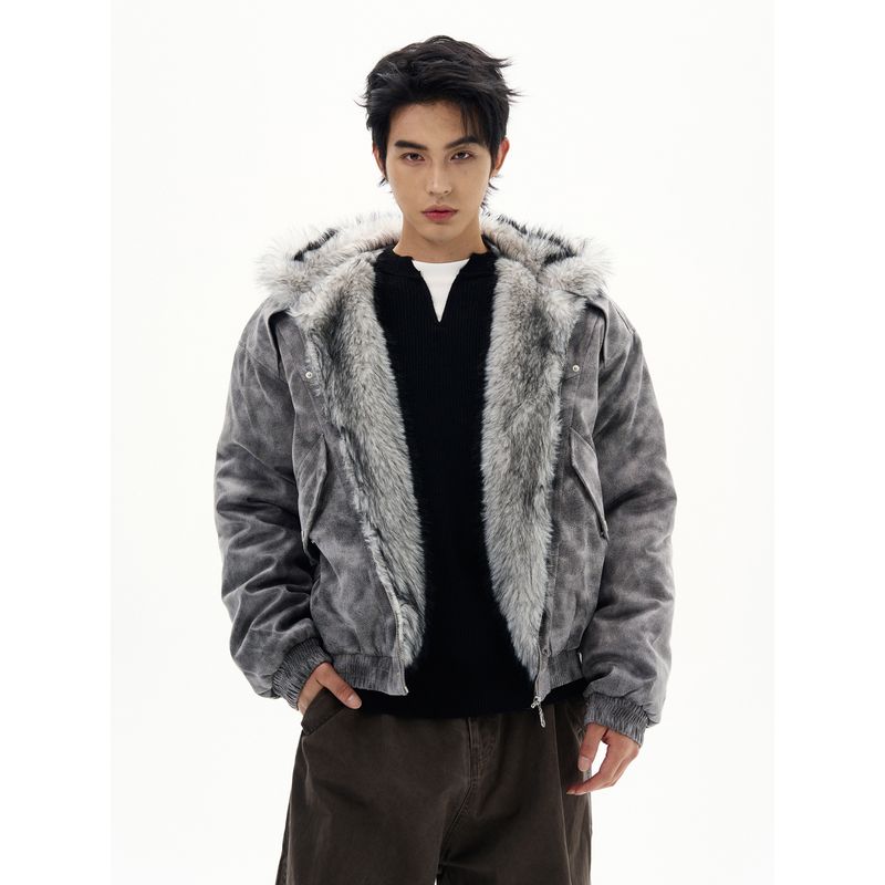 Kisko Winter American-Style Deconstructed Design Suede Jacket for Men and Women, Trendy Brand Thickened Warm Cotton Coat