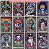 DIY Diamond Embroidery Tarot Card Diamond Painting Cartoon Skeleton Cross Stitch Set Halloween Art Decoration Gift
