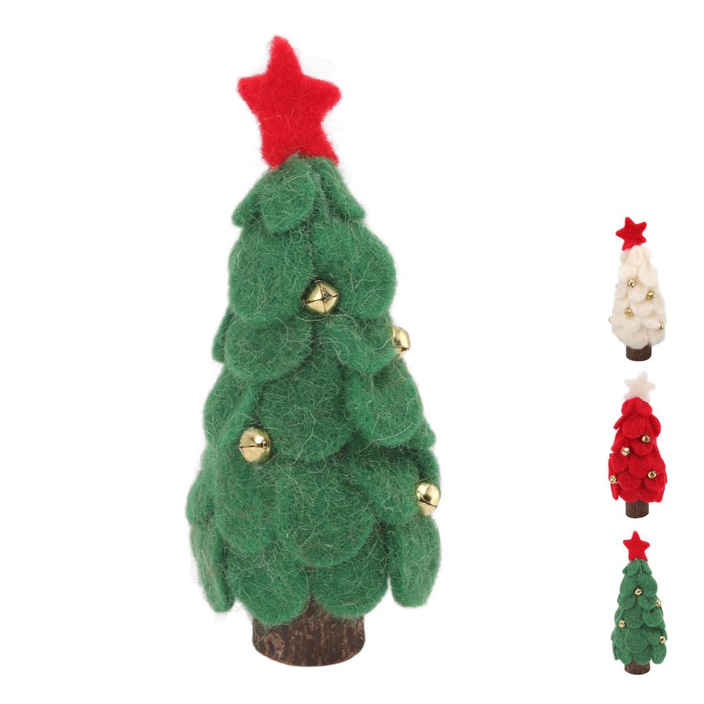 Décorations de Noël pour la Maison Arbre de Noël en Feutre de Laine Petit Arbre de Noël en Bois Ornements de Noël pour Affichage à la Maison Fenêtre