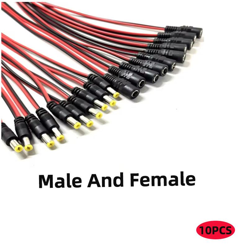 DIY 3/5/10PCS DC Connectors Male Female Jack Cable Wire Line Adapter Plug Power Supply 5.5*2.1mm