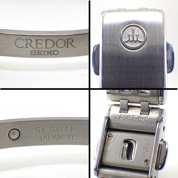 Used CREDOR watch 4J81-0B20 11 points diamond index pink shell dial K18WG SS quartz analog [Used]
