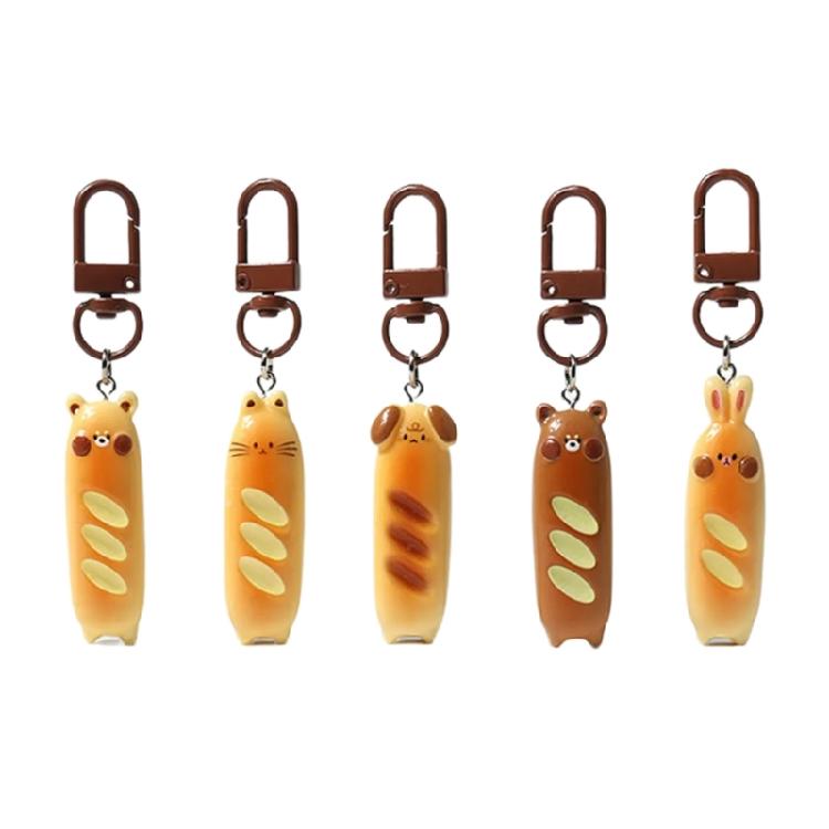 French Bread Inspired Dog And Bear Key Chain Resin Keyring Bag Decorative Accessories Sturdy Keychain for Women 1