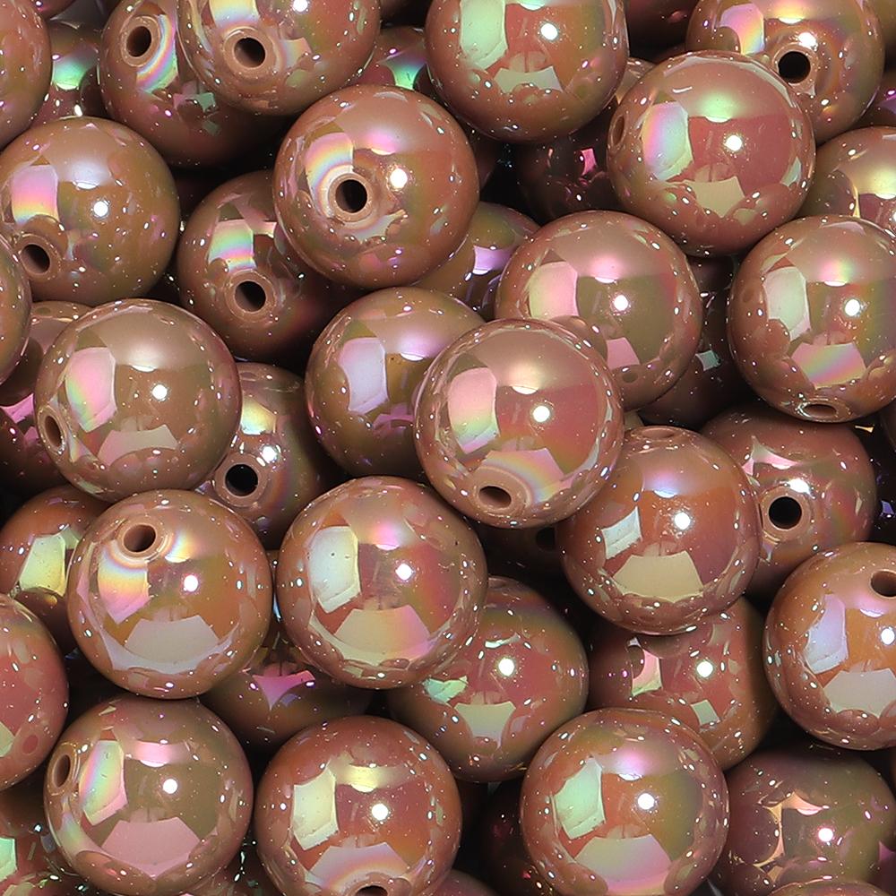 20-200pcs/lot 6-16mm Plated UV Colored Acrylic Ball Beads Loose Spacer Round Bead For DIY Phone Chain Bracelet Jewelry Accessory