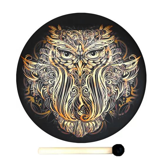 

Шаманский бубен 10 дюймов ручной работы ручной барабан с палочкой Древо жизни инструмент для звукотерапии для духовной музыки рефлексии медитации