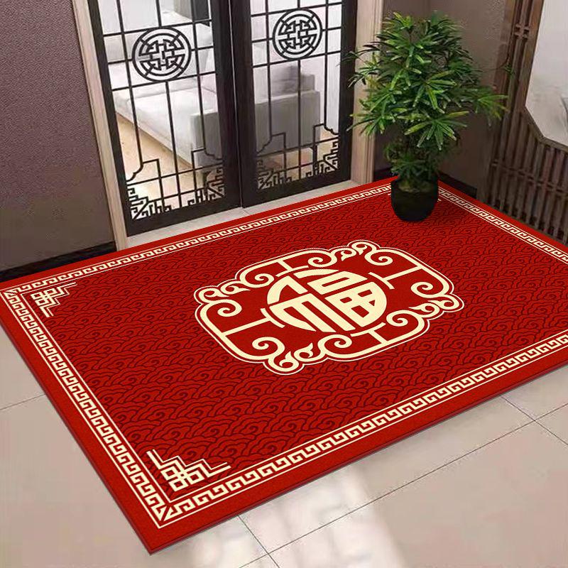 Chinese Style Red Dirt-Resistant Entryway Mat: Safe, Durable, and Stylish Doormat for Home Entrances