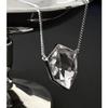 Korean Minimalist Geometric Crystal Earrings & Necklace Set with Adjustable Ring