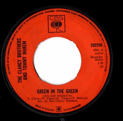 

7-дюймовая пластинка CLANCY BROTHERS TOMMY MAKEM Green In The Green 202396 CBS 1966 UK Мировая музыка Б/у
