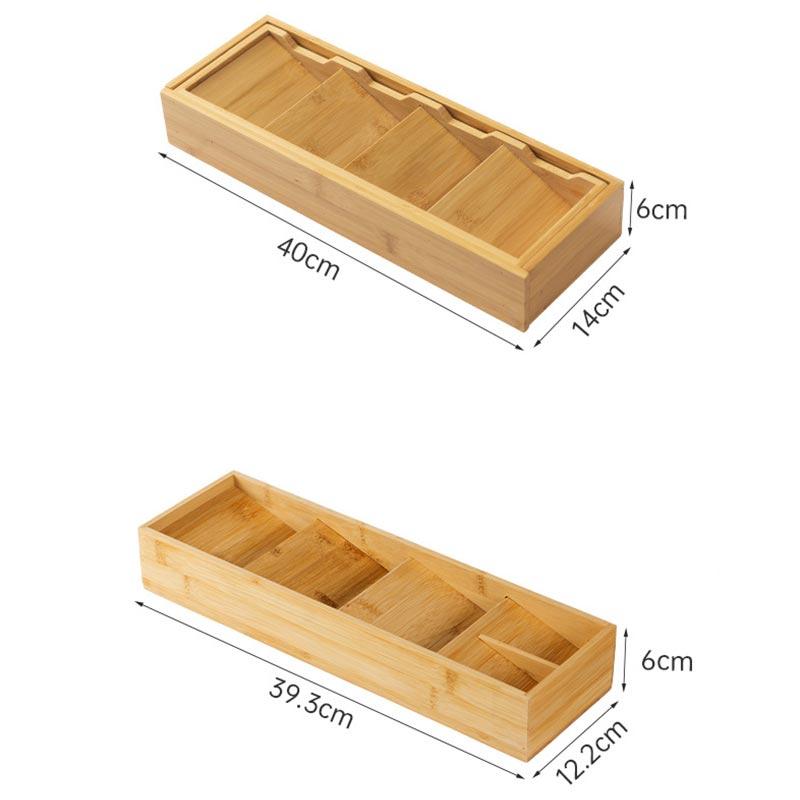Kitchen Tableware Knife Fork Spoon Box Bamboo Storage Box Chopsticks Restaurant Organizing Box Desktop Storage Drawer Box