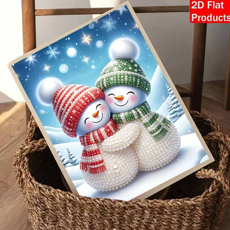Christmas Pearl Painting Art Painting Kit Cute Snowman Handmade Diy Home Decoration Painting