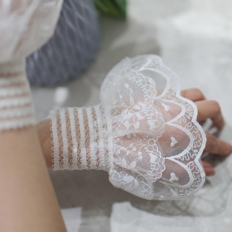Damen Spitze Falsche Ärmel Abnehmbare Manschettenärmel Mode Handgelenkmanschetten Verlängerung