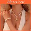 Womens Geometric Necklace With Alloy Star Pendant For Female Summer Accessory